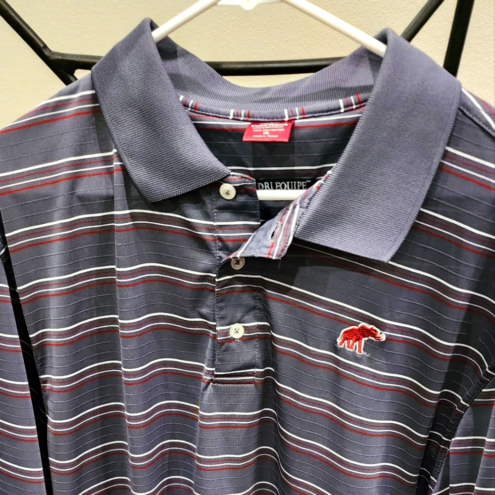 TuskWear University of Alabama Gray Polo w/ Red & White Stripes Elephant Logo XL